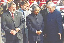 The President Dr. A.P.J. Abdul Kalam and the Prime Minister Shri Atal Bihari Vajpayee receiving the Chief Guest, the President of the Federative Republic of Brazil Mr. Luiz Inacio Lula Da Silva on Republic Day Parade-2004 The President Dr. A.P.J. Abdul Kalam and the Prime Minister Shri Atal Bihari Vajpayee receiving the Chief Guest of this year's Republic Day Parade and the visiting President of the Federative Republic of Brazil Mr. Luiz Inacio.jpg