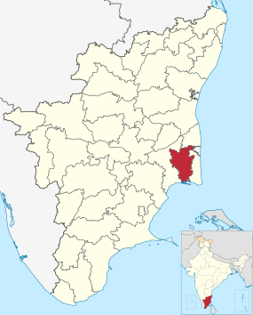 Positionskarte des Distrikts Tiruvarur