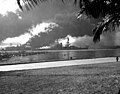 USS Nevada burning. Pearl Harbor