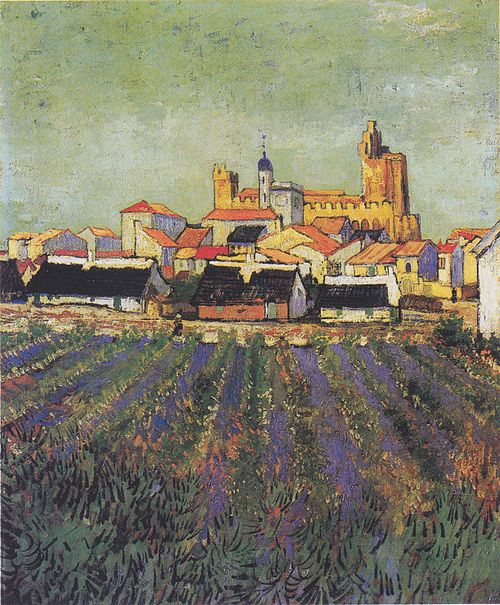 View of Saintes-Maries by Vincent van Gogh, 1888, Kröller-Müller Museum, Otterlo, Netherlands (F416).