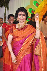 Vyjayanthimala -- Lifetime Achievement Awardee Vyjayantimala at Esha Deol's wedding at ISCKON temple 19.jpg