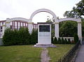 Memorial of the 7th hussar regiment on Károly Esterházy street, Pápa, Hungary. Art by Miltiádész Manó, inaugurated on 1935-06-16.