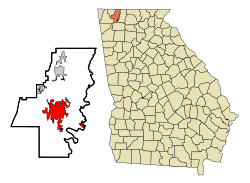 Locatie in Whitfield County en de staat Georgia