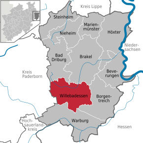 Poziția localității Willebadessen