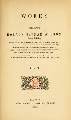Works by the late Horace Hayman Wilson Vol 6.djvu
