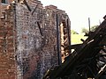 Closeup of the fire damage of the ground floor