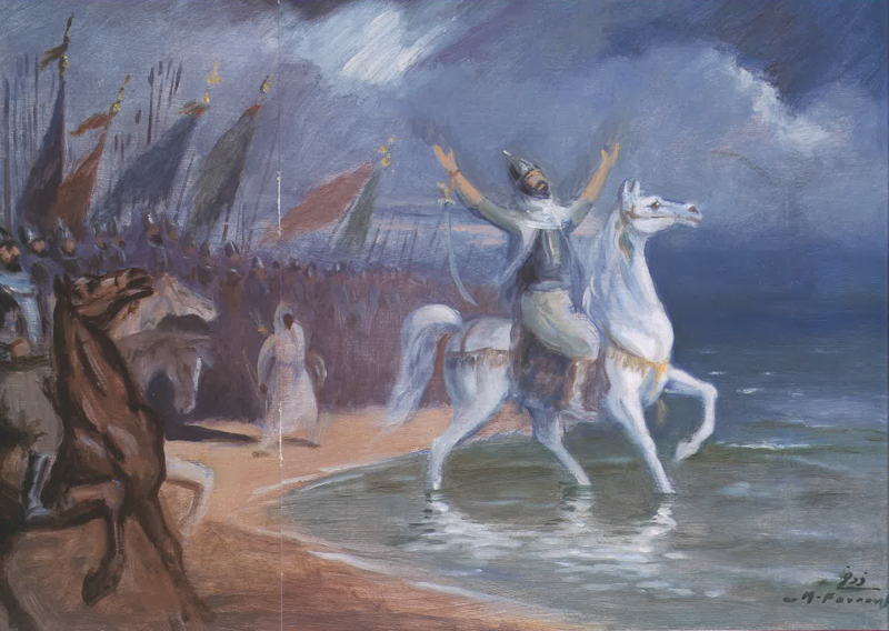 File:'Oqba ben Nafi' infront of the Atlantic.png