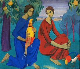 Niñas con faisanes, 1914