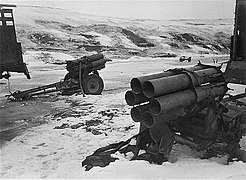 Tysk Nebelwerfer rakettartilleri, forlatt ved Stalingrad Foto: Sergey Strunnikov (1907–1944)
