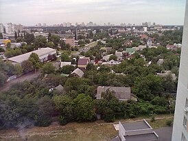 Вид на посёлок Победа из многоэтажного дома по ул. Василя Верховинца