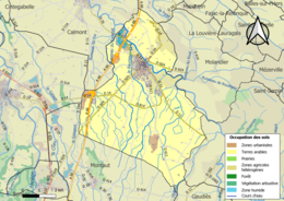 Kolorowa mapa przedstawiająca użytkowanie gruntów.