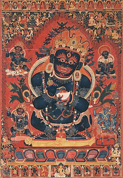 15th-century paintings from Tibet, Central Tibetan - Mahakala, Protector of the Tent - Google Art Project (cropped).jpg