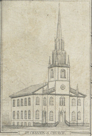 Federal St. Church, Boston, built in 1809 1835 FederalStChurch BostonBewickCo Boyton Boston map detail.png