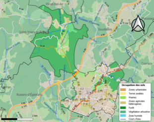 Kolorowa mapa przedstawiająca użytkowanie gruntów.