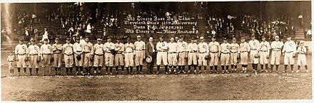 Participants of an old-timers' game held in Cleveland on July 29, 1921 1921 Cleveland Old Timers Day.jpg