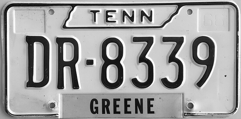 File:1966 Tennessee license plate DR-8339.jpg