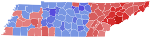 1966 United States Senate election in Tennessee results map by county.svg
