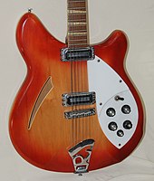 A Rickenbacker 360/12 identical to the 12-string guitar used by Carl Wilson in the early to mid-1960s 1967 Rickenbacker 360-12 12 string electric guitar owned and photographed by Greg Field.jpg