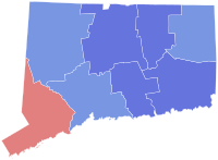 1980 Wybory do Senatu Stanów Zjednoczonych w Connecticut wyniki na mapie county.svg