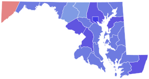 1992 United States Senate election in Maryland results map by county.svg