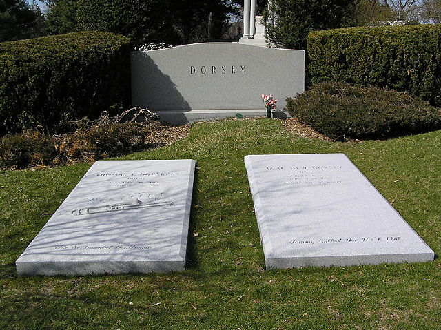 The grave of Tommy and Jane Dorsey in Kensico Cemetery