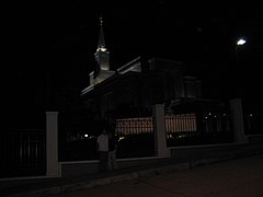 Night photo of temple May 2005