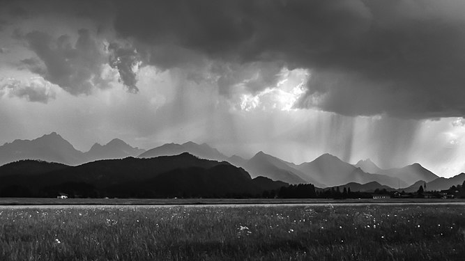 Heavy Rainshower over the Allgäuer Alps