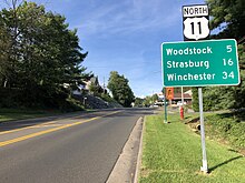 View north along US 11, the primary road through Edinburg 2018-08-31 17 25 20 View north along U.S. Route 11 (Main Street) at Winifred Street in Edinburg, Shenandoah County, Virginia.jpg