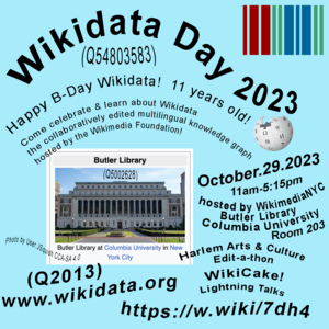 2023 Wikidata Day NYC flyer blue.png