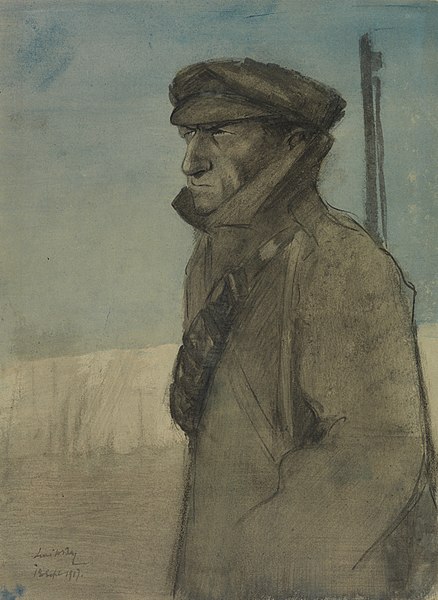 File:A Sentry - Samuel William Salmond, carman, of Peckham, on duty Art.IWMART1449.jpg