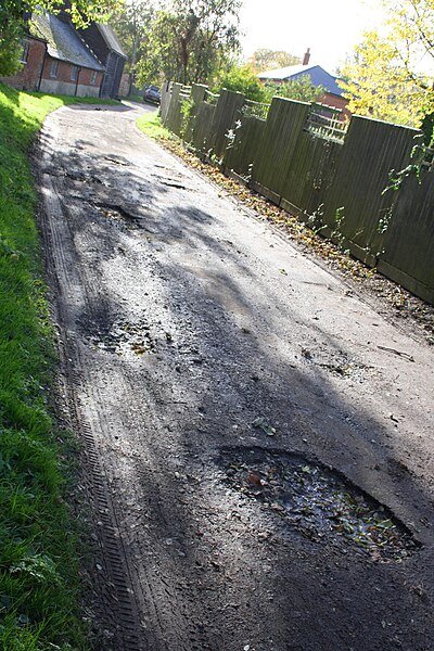 File:A nice crop of potholes on Dix's Lane - geograph.org.uk - 3749245.jpg