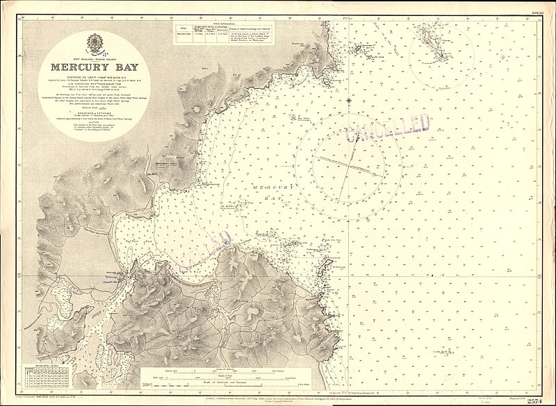 File:Admiralty Chart No 2574 Mercury Bay, Published 1940.jpg