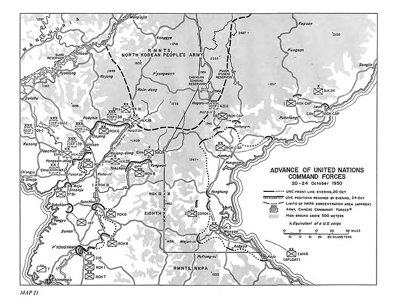 File:Advance of United Nations Command Forces, Oct. 20-24,1950.jpg
