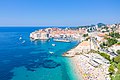 Aerial view of Banje Beach and the Old Port in Dubrovnik, Croatia (48612975426).jpg