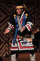 Ainu man performing a traditional Ainu dance Ainu man.jpg