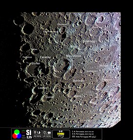 Crater area in Selenochromatic image (Si) Aldo Ferruggia-Maurolycus Si.jpg