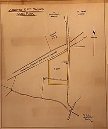 Alnwick RFC proposed new ground at Greensfield. February 1961 Alnwick RFC Proposed new ground.jpg