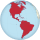Locatie van Noord- en Zuid-Amerika
