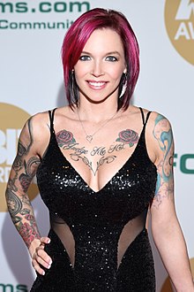 Hardcore pornographic actress Anna Bell Peaks at the XBIZ Awards January 2018 Anna Bell Peaks 2018.jpg