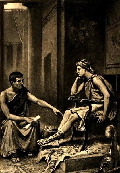 "Aristotle tutoring Alexander" by Jean Leon Gerome Ferris.