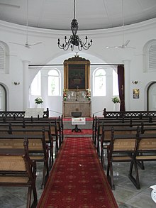 The church's interior showing the altar and nave Armenian Church 11, Singapore, Jan 06.JPG