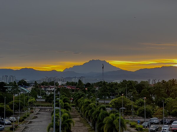 View of Mount Kinabalu from the airport departure. Photo by Wilna Federico