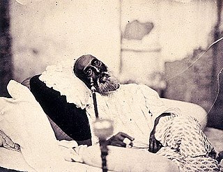 Bahadur Shah Zafar in 1858, just after his trial and before his departure for exile in Burma.