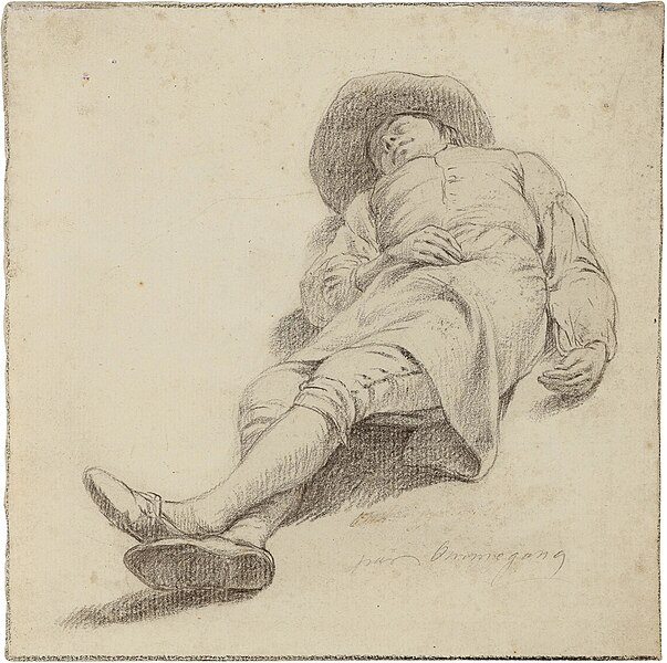 File:Balthasar Paul Ommeganck - Young man with a hat sleeping on his back.jpg