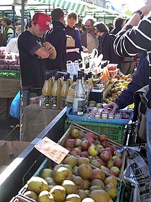 A fruit stall in the street's market BdwyMktFreshProduce.jpg