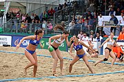 Deutsch: Beachhandball Europameisterschaften 2019 (Beach handball Euro); Tag 5: 6. Juli 2019 – Frauen, Halbfinale, Ungarn-Niederlande 2:0 (19:16, 15:12) English: Beach handball Euro; Day 5: 6 July 2019 – Semifinal Women – Hungary-Netherlands 2:0 (19:16, 15:12)