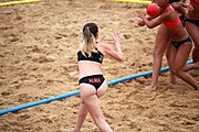 Deutsch: Beachhandball bei den Olympischen Jugendspielen 2018; Tag 6, 12. Oktober 2018; Mädchen, Hauptrundenspiel – Chinesisch Taipei (Taiwan)-Paraguay 0:2 English: Beach handball at the 2018 Summer Youth Olympics at 12 October 2018 – Girls Main Round – Chinese Taipei (Taiwan)-Paraguay 0:2