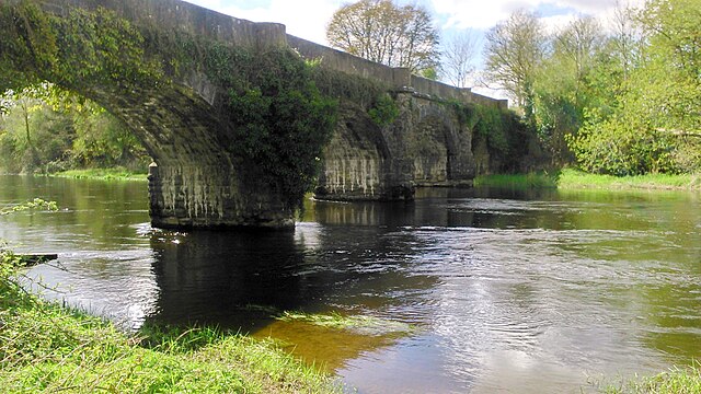 A remnant of the GNR being a viaduct spanning the river near Belturbet railway station.
