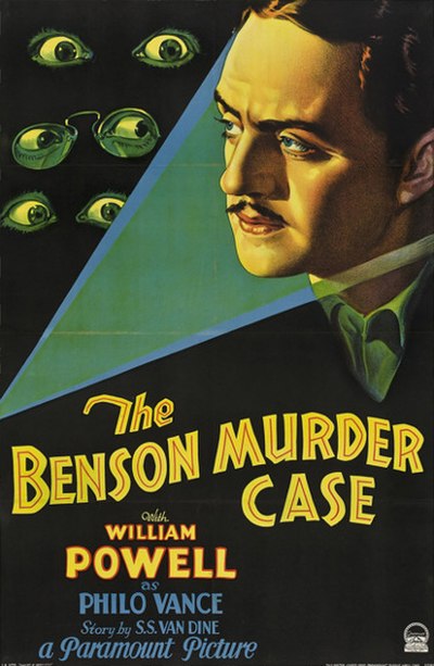 Poster for The Benson Murder Case (1930), starring William Powell as Philo Vance