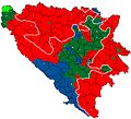 Línies del front l'any 1994, al finalitzar el conflicte bosni-croat i després dels Acords de Washington.